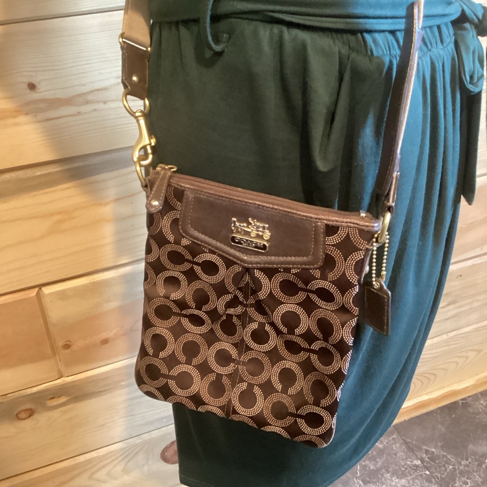 Brown Coach Crossbody Purse with Logo